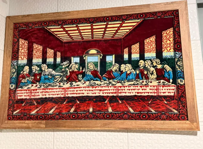 Quadro santa ceia, com moldura.