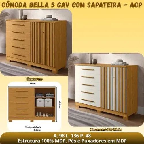 Cômoda Bella 5gv