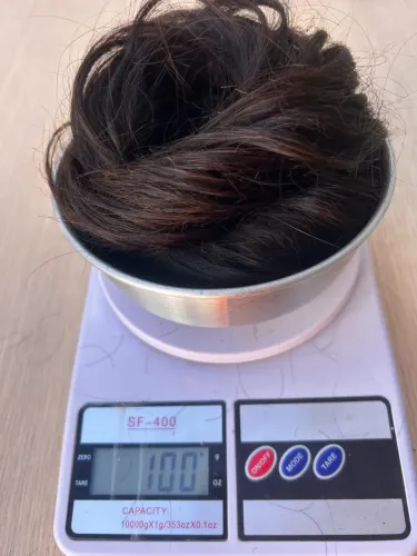 Cabelo Humano Natural Castanho com Nuances - 100g