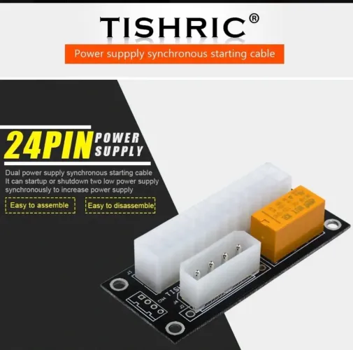 Adaptador para ligar duas fontes ATX Modelo Chipal ADD2PSU 24 pinos