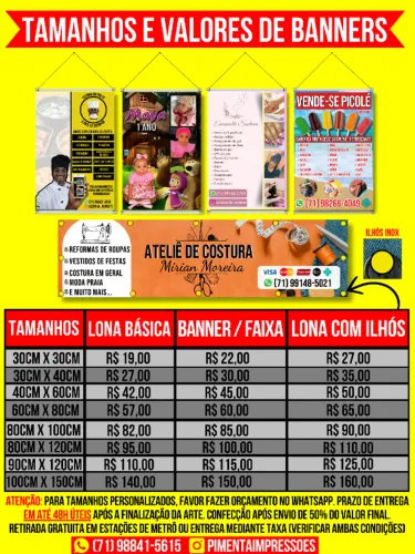 Banner - Faixa - Lona - Ilhós