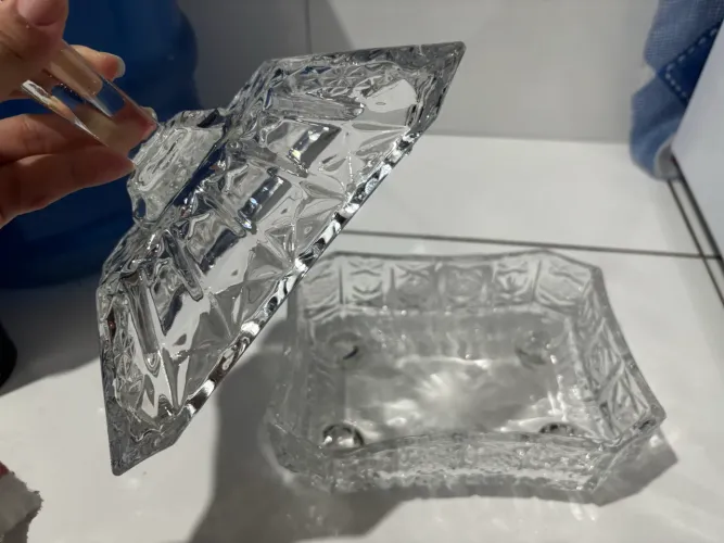 Bomboniere cristal retangular