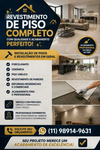 Seu Piso Novo Começa Aqui! Qualidade, Preço Justo e Acabamento Impecável.