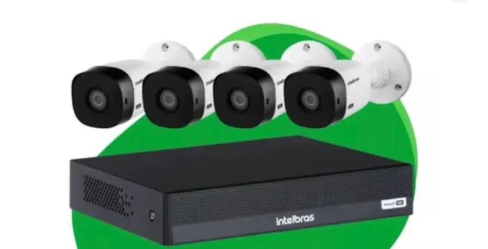 Kit INTELBRAS lacrado na caixa 4 câmeras HD + DVR