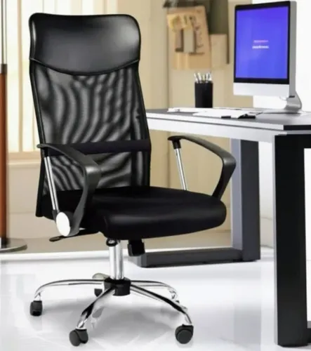 Cadeira de Escritório Ergonômica de Couro Sintético (Nova na Caixa)