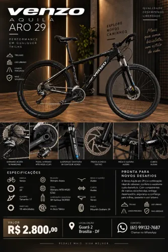? BICICLETA VENZO ARO 29 | 18 MARCHAS