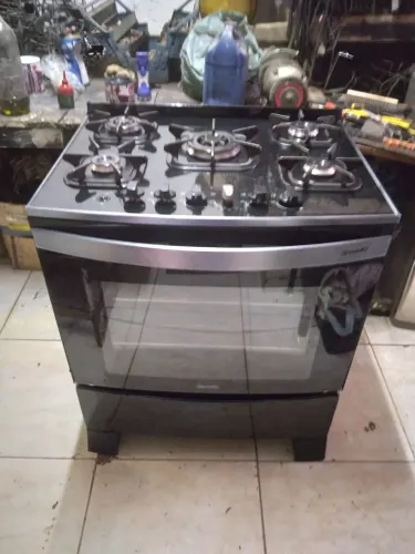 Fogão Mueller 5 bocas automático mesa de vidro super conservado 3396-8084 