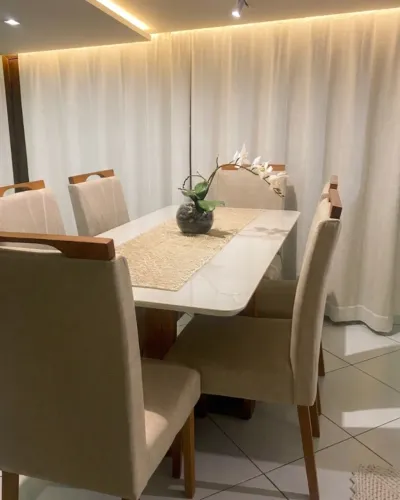 Mesa De Jantar 6 Cadeiras Off White Estado De Nova
