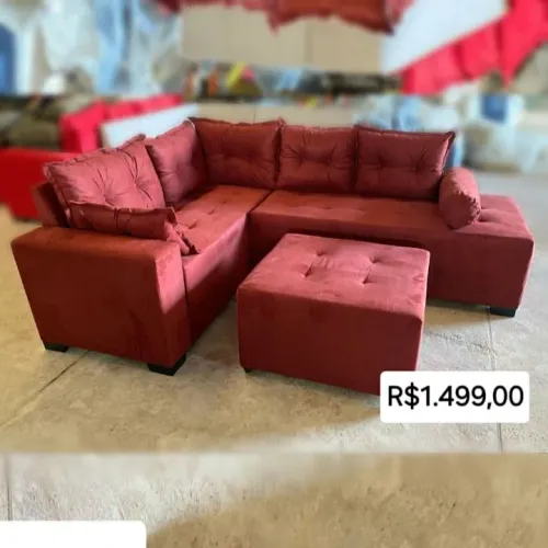 PROMOÇÃO URGENTE - Sofá GIGANTE de CANTO Aurora Vinho Disponível