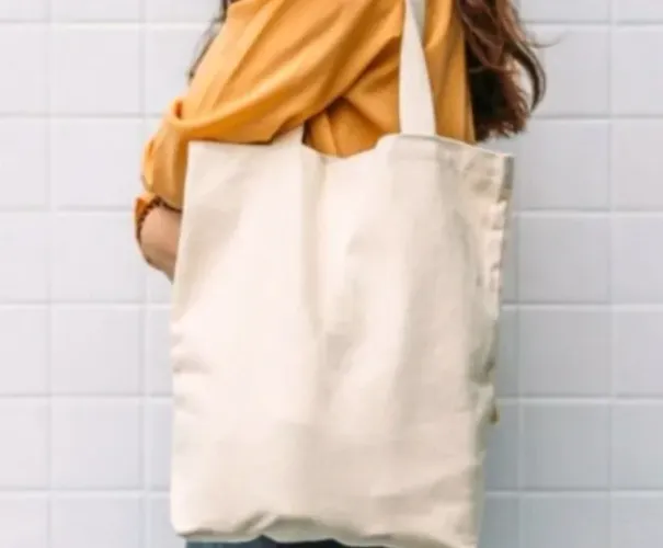 Eco bag lisa em algodão cru.