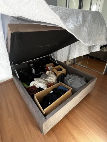 Cama baú + colchão + cabeceira