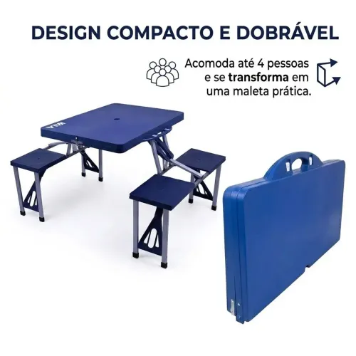 Mesa Dobrável Com Acentos Acoplados