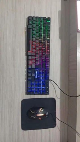 Kit Teclado TKL RGb + Mouse RGb + Mouse pad preto
