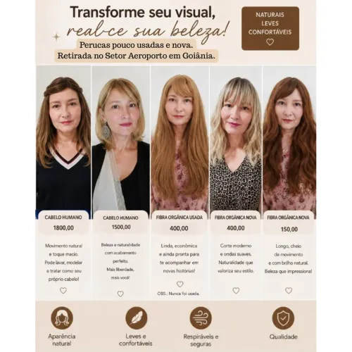 Venda Perucas Cabelo humano e orgânico