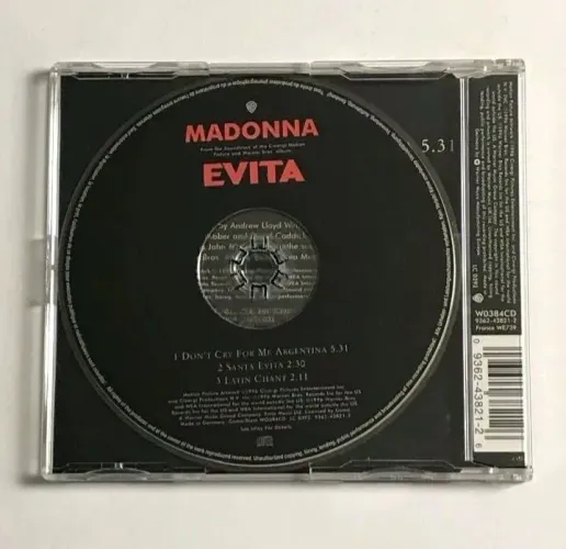 Madonna CD Single Importado UK Edition Evita de 1996