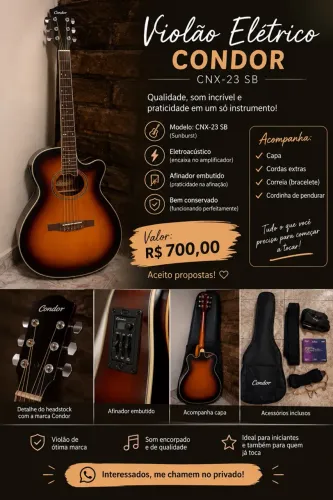 Violão elétrico condor