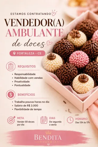 Vaga para vendendor ambulante de doces