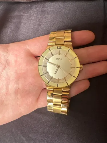 Relógio Dourado Unisex Euro