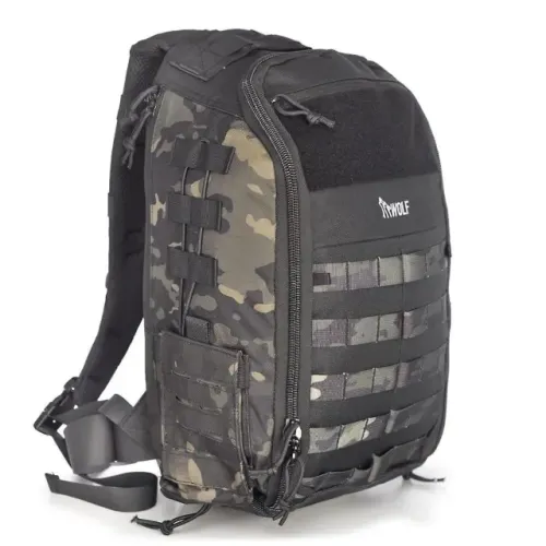 MOCHILA ELITE WOLF ATTACK - DOUBLE BLACK (NOVA)