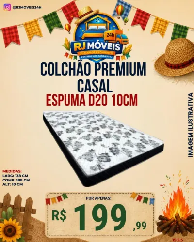 Colchão casal D 20, entrega em 24 horas