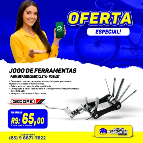 Jogo de Ferramentas para Reparo de Bicicleta - Robust