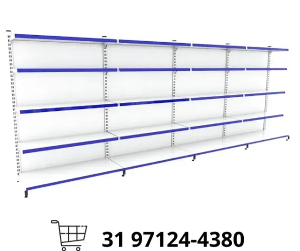 Gôndola de Parede 5 Bandejas Branca Polar