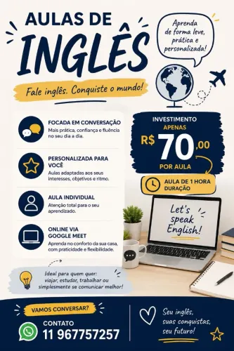 Aulas de inglês online 