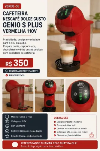 Cafeteira Nescafé Dolce Gusto Genio S Plus Vermelha 110V