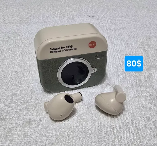 Fone de ouvido Bluetooth design mini câmera