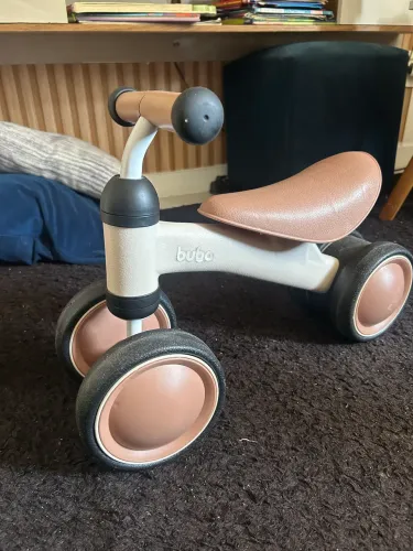 Bicicleta De Equilíbrio 4 Rodas Buba Bege