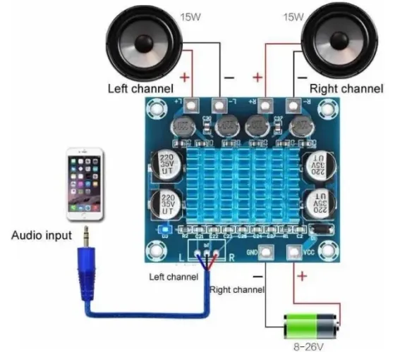 Amplificador De Audio Tpa3110 Xh-a232 Stereo 2 X 30w Arduino Automação COD-AM368