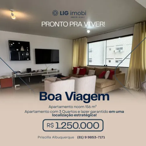 Oportunidade para venda em Boa Viagem, imóvel espaçoso 2 Vagas | 50 Metros da praia e muit