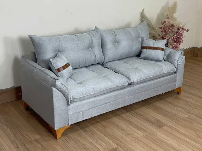 Sofá 3 lugares Creta 2.00m - Cinza Linho l55