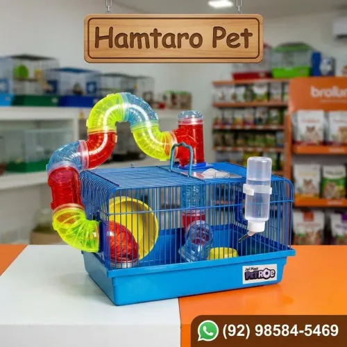 Gaiola para hamster com tubos