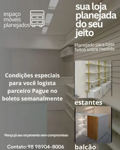 Móveis pra loja no boleto