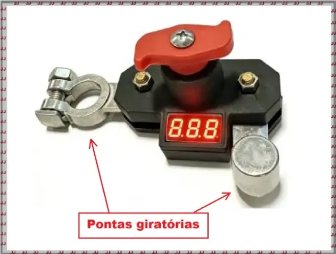Interruptor de bateria automotiva com visor de carga digital