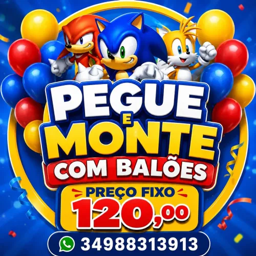 PEGUE E MONTE COM BALÕES POR 120,00