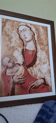 Quadro de 1321 obra italiano pintura da virgem Maria e menino jesus