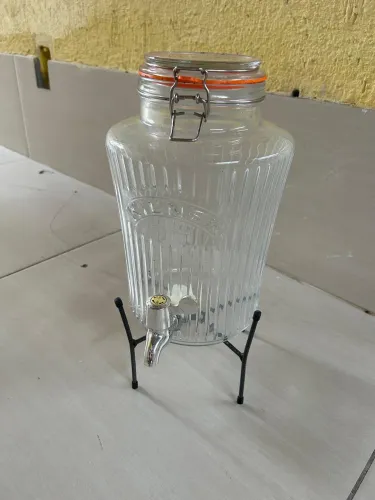 Suqueira/refresqueira de vidro Kilner com suporte 