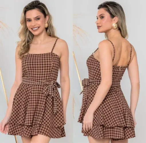 Macaquinho Feminino Xadrez veste 40/42/44