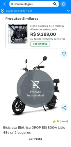 Bicicleta Elétrica 800 w R$6.250