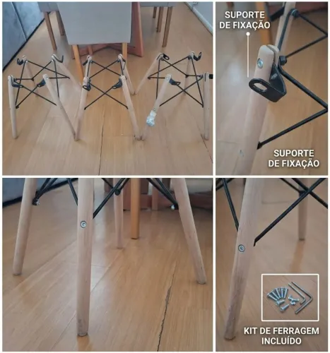 3 Bases/Pés para Reposição Charles Eames