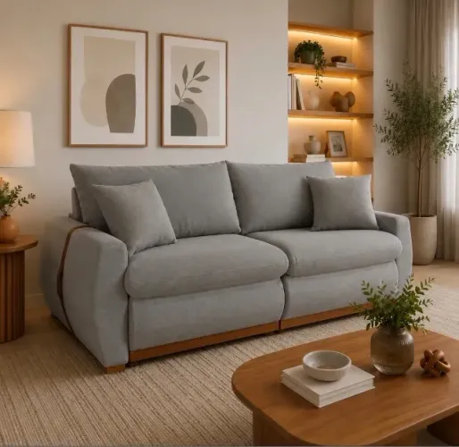 Sofá Cama Retrátil Confort 230 Cinza