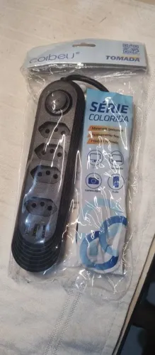 Extensão Elétrica Coibeu 4 Tomadas com USB Cabo 2 Metros