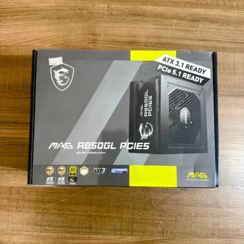 Fonte MSI MAG A850GL, 850W, 80 Plus Gold, Modular, PFC Ativo
