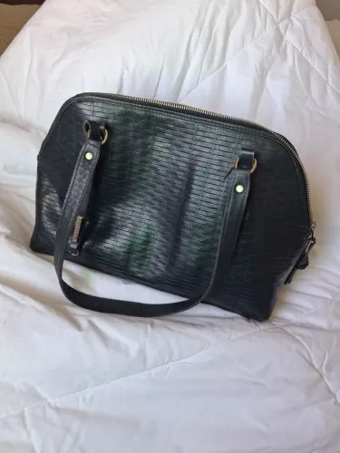 Bolsa Thomaz Rabelo couro original preta fosca