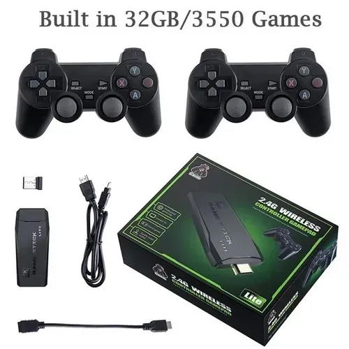 Console De Jogo Retrô Clássico Manete Sem Fio 4k Hdmi +3 Mil jogos Tag Ps2 Ps3s Xbox360