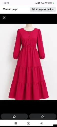 Vestido moda evangélica pink