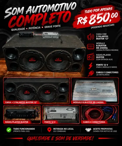 Caixa de som automotivo residencial