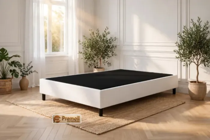 Base Solteira Mexico 88X188X30 Corino Cor Branca PÉS Plastico